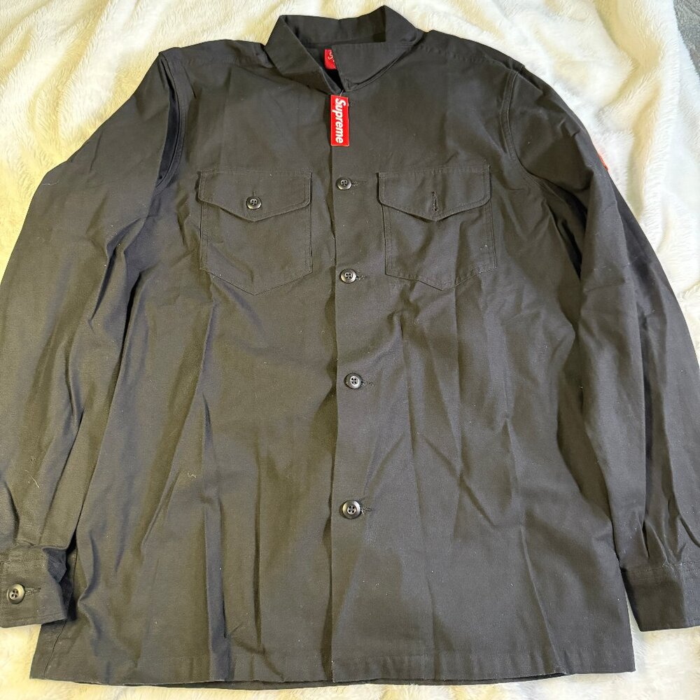 Supreme Army Work Shirt Black FW14 size Large NEW